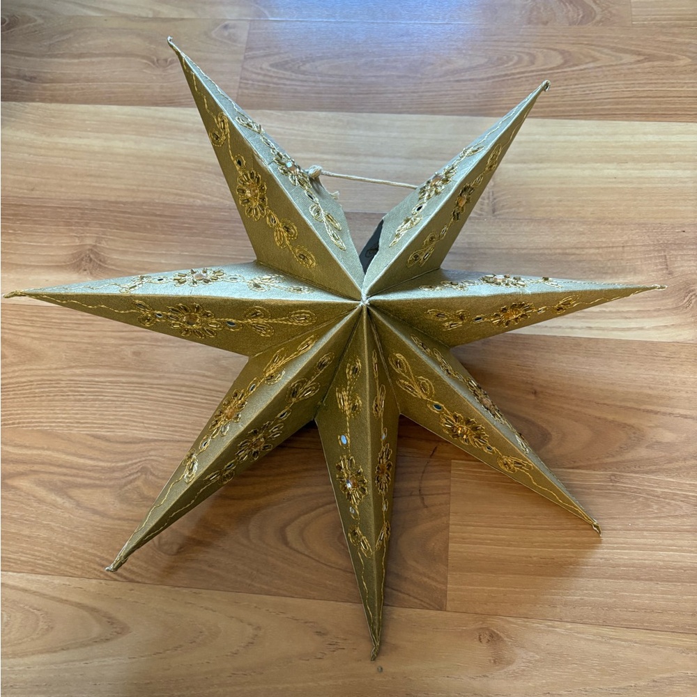 Paper Gold Star Lantern Hanging Decoration
